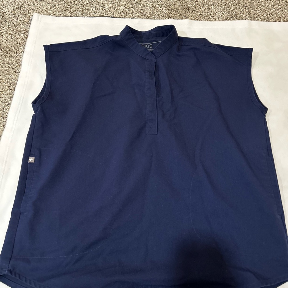 Figs Navy Blue Rafaela Scrub Top - small